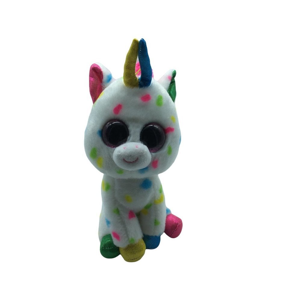 TY Beanie Boos Plush Harmonie Sprinkle Unicorn Rainbow Glitter Eyes 8" tall‎